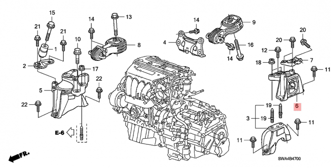 Trans-supporto di gomma 2007-2011 di Honda CRV dei supporti di motore della trasmissione 2,4 L a 50850-SWN-P81