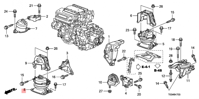 3,5 L parti di gomma 2008 dell'automobile del supporto di motore di V6 2009 supporti della trasmissione di Honda Accord
