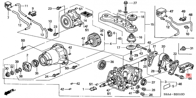 Supporti di motore di gomma della parte posteriore 50716-S9A-000 per l'ammortizzatore dinamico 2002-2006 di Honda CRV